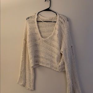UO light woven cream sweater